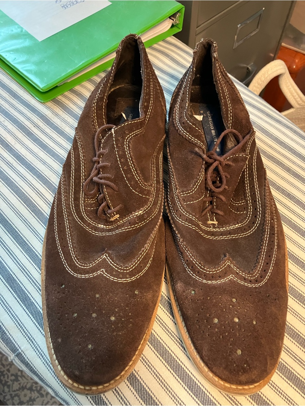 Giorgio Brutini Brown Suede Wingtip Oxfords